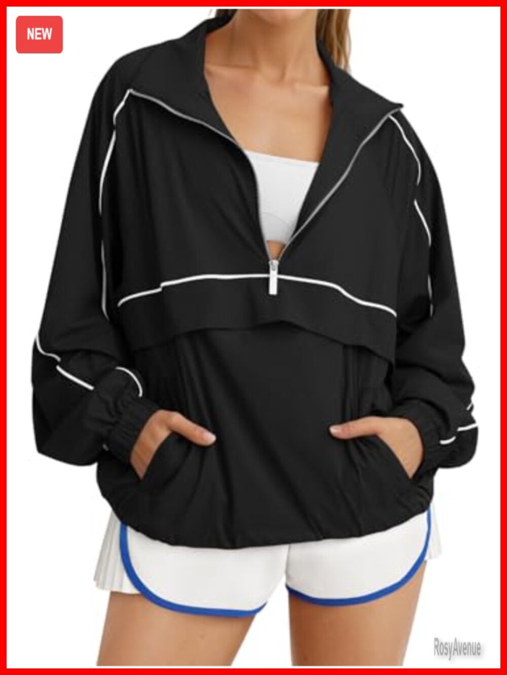 Quarter Zip Pullover UPF 50 Lightweight Windbreaker with Pocket
